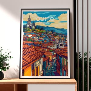 Quito Poster - Ecuador Art - Ecuador Travel Print - Quito Wall Art - Quito Ecuador Travel Print - Backpacking Poster - South America Art