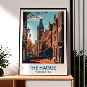 The Hague Print - The Netherlands Wall Art - The Hague Poster - Travel Wall Art - Netherlands Travel Print - Netherlands Canals Holland Art