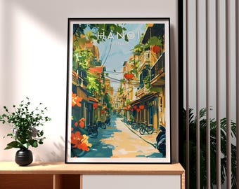 Hanoi Vietnam Print: Travel Wall Art, Old Quarter Poster