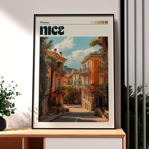 Impresión de Francia - Arte mural de Francia - Póster de Francia - Arte de viaje por la ciudad de Francia - Regalo para viajeros - Impresión de viaje francesa - Riviera Francesa - Playa de Niza