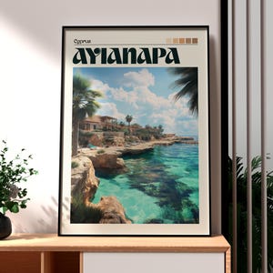 Ayia Napa Print - Cyprus Wall Art -  Kato Paphos Poster - Travel Wall Art - Cyprus Travel Poster - Cyprus Art - Cyrpus Wall Art Nightlife