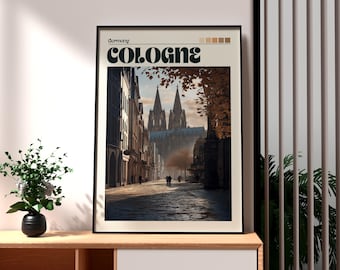 Katedra w Kolonii – wydruk artystyczny: plakat podróżniczy do Niemiec