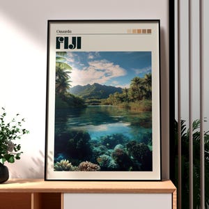 Fiji Poster - Fiji Travel Print - Fiji Wall Art - Fiji Print - South Pacific - Oceania Poster - Viti Levu Poster - Vanua Levu Print - Beach