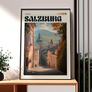 Salzburg Print - Austria Wall Art -  Salzburg Poster - Mozart Wall Art - Austria Travel Print - Salzburg Wall Art - Salzburg Art Poster