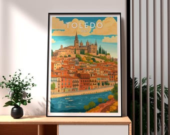 Toledo Spain Travel Poster: Modern Wall Art Print