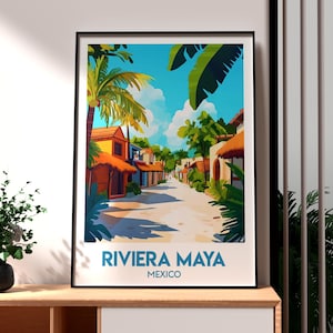 Riviera Maya Print - Riviera Maya Mexico Wall Art - Riviera Maya City Poster - Travel Wall Art - Mexico Travel Poster - Yucatan Peninsula