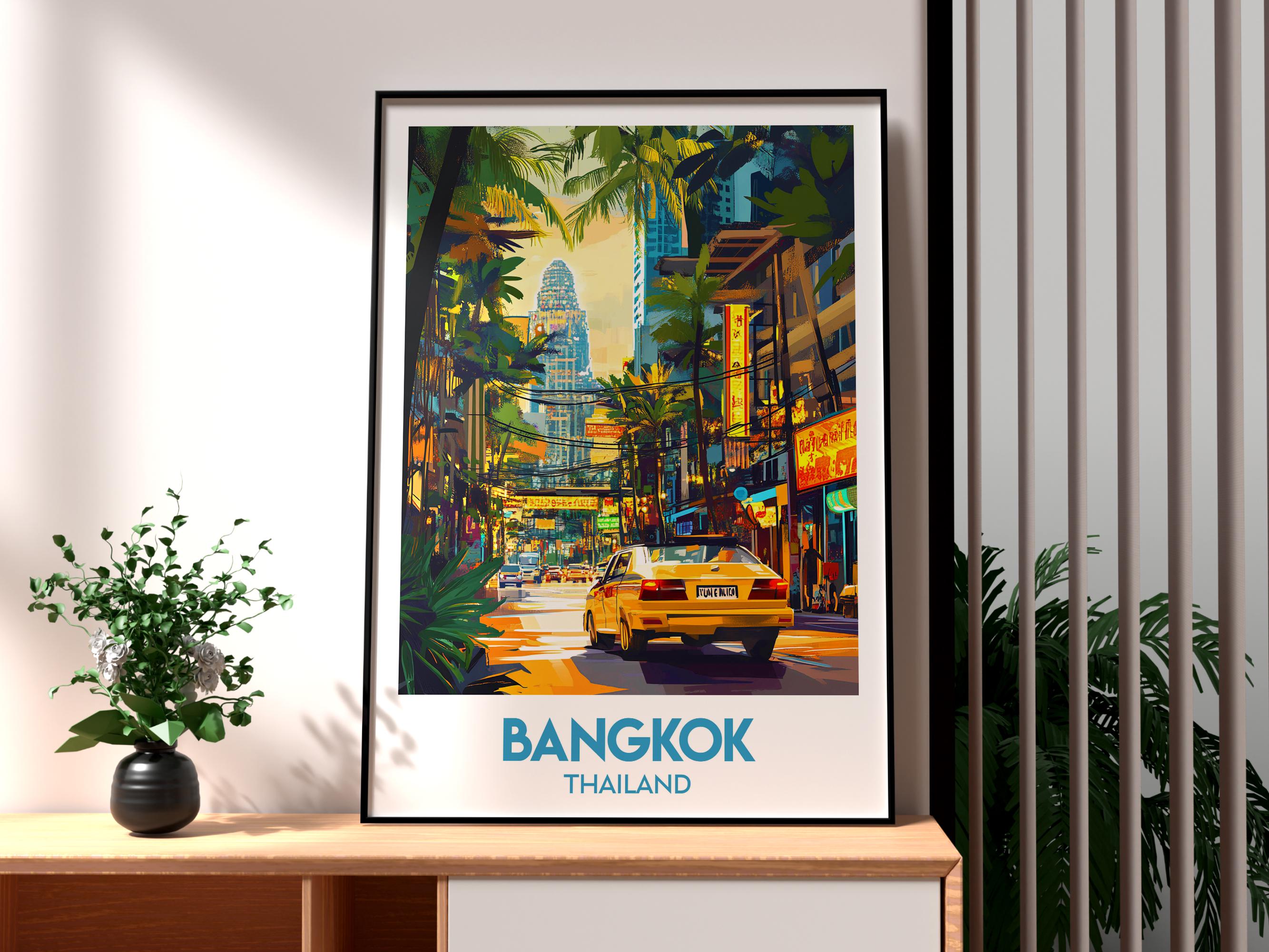 Bangkok Travel Print - Thailand Wall Art - BKK Travel - Travel Wall Art - Bangkok Street Poster - Backpacking - Gift for Traveller - Thai