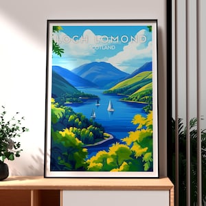 Loch Lomond Print - Scotland Wall Art - Loch Lomond Poster - UK Wall Art - Gift for Traveller - Scotland Print - The Trossachs National Park