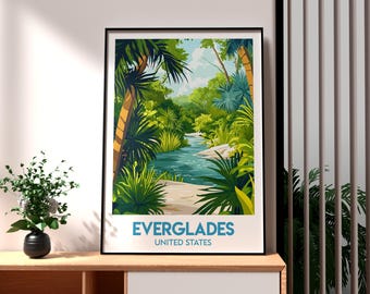 Everglades National Park-afdruk: reisposter Florida