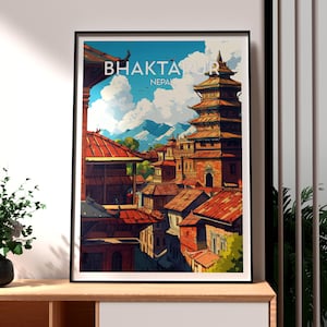 Bhaktapur Poster - The Himalayas Wall Art - Nepal Print - Everest Wall Art - Nepal Trekking Poster - Bhaktapur Print - Nepal City Art