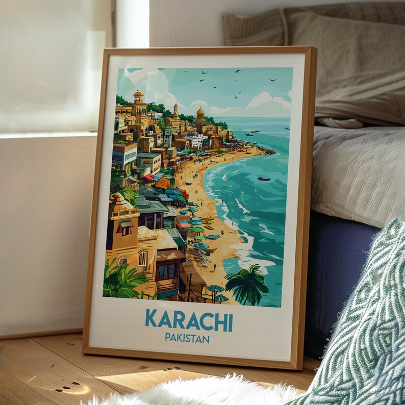 Karachi Travel Poster Pakistan Print Karachi Poster Pakistan Wall Art