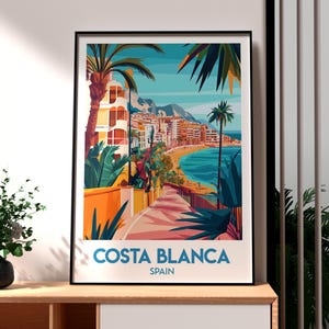 Costa Blanca Poster - Alicante Wall Art - Spain Poster - Spain Travel Print - Costa Blanca - Spain Wall Art - Spanish Wall Art - Spain Coast