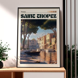 Saint Tropez Poster - France Wall Art - The French Riviera Poster - France Travel Print - France Travel Print - Saint Tropez Wall Art France