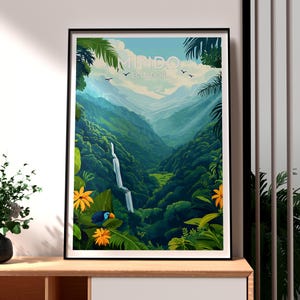 Mindo Poster - Ecuador Art - Ecuador Travel Print - Mindo Wall Art - Mindo Ecuador Travel Print - Backpacking Poster - South America Art