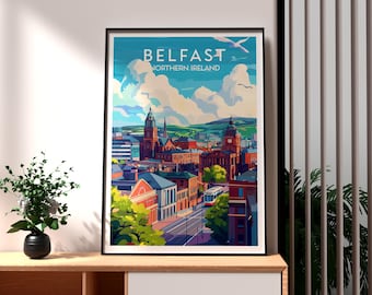 Belfast Ireland Poster: Modern Travel Wall Art