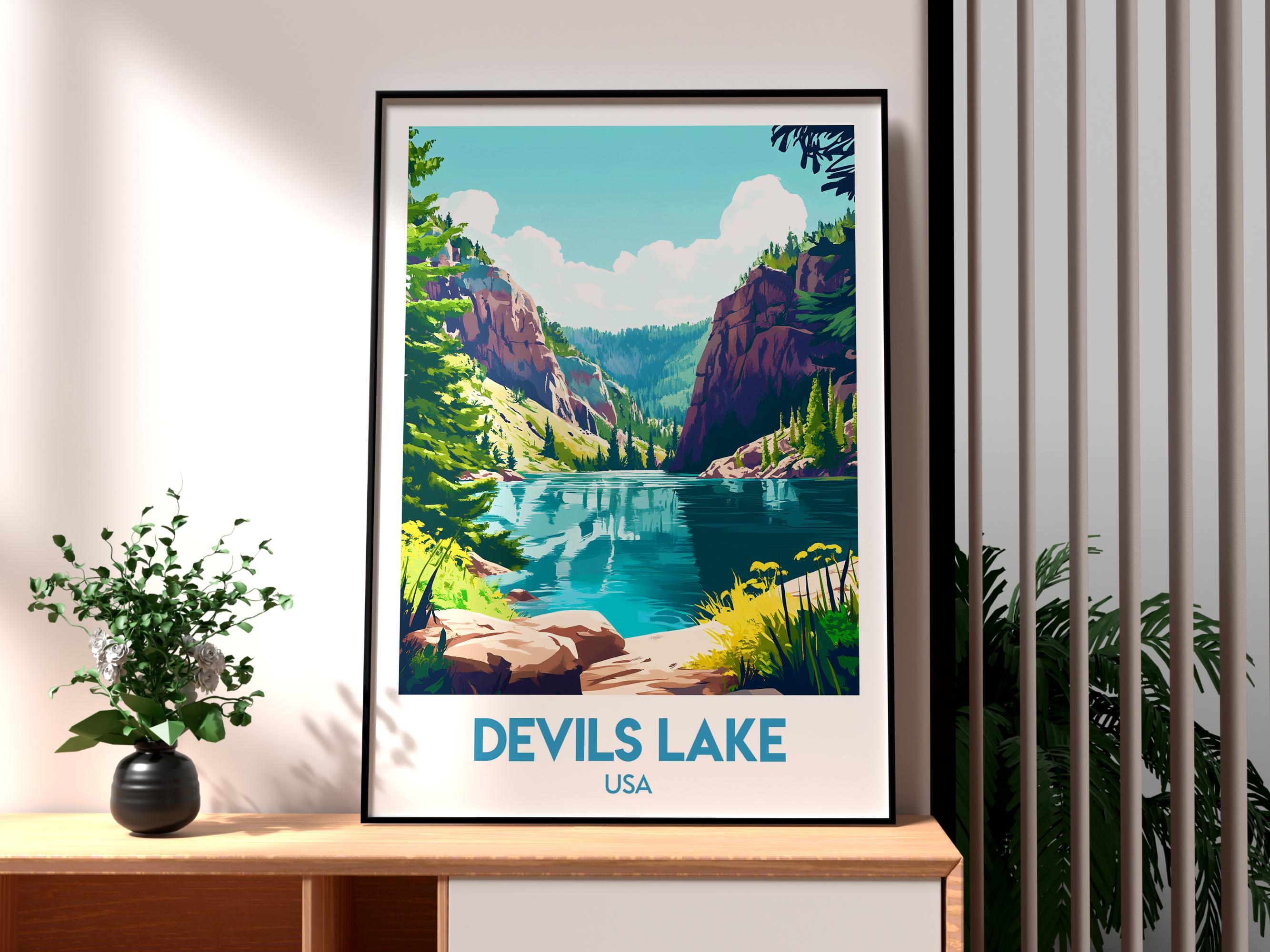 Devils Lake Wisconsin Travel Poster – Semi-gloss Art Print - Etsy