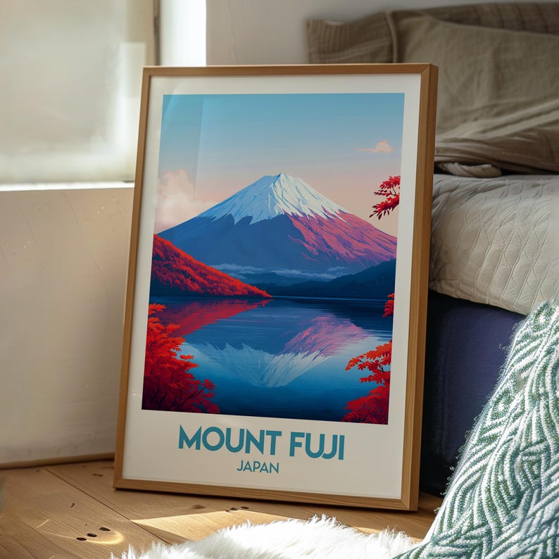 Mount Fuji Japan Art Print: Travel Poster - Etsy
