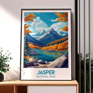Jasper National Park Poster - Canada Wall Art - The Rocky Mountains Poster - The Rockies Print - Canada National Park Art - Jasper Canada