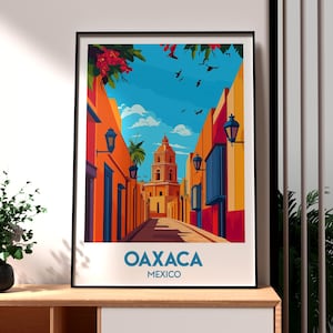 Oaxaca Print - Oaxaca Mexico Wall Art - Oaxaca City Poster - Travel Wall Art - Mexico Travel Poster - Oaxaca Wall Art - Travel Art Mexico