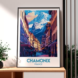 Chamonix Print - Mount Blanc Wall Art - The Alpes Travel - Travel Wall Art - France Skiing Poster - Skiing Art - French Alps - Chamonix Art