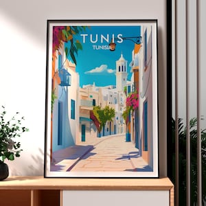 Tunis Poster - Tunisia Wall Art - Tunisia Travel Print - North Africa Poster - Africa Travel Print - Tunis Africa - Tunis City Print