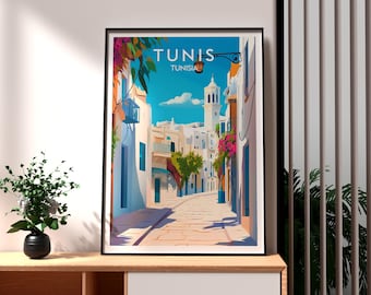 Tunis Travel Poster: Tunisia Wall Art Print