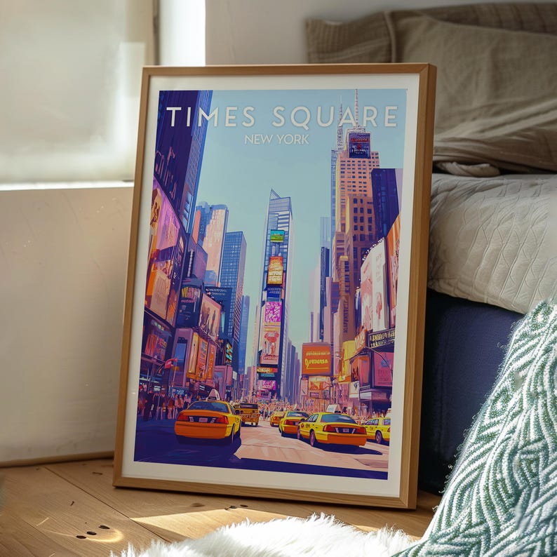 Times Square Print: New York Skyscraper Art, Travel Poster image 2