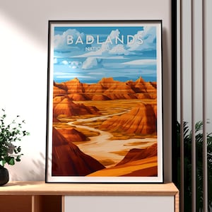 Badlands National Park Poster - South Dakota Poster - Badlands Wall Art - Badlands Loop Road - USA National Park Wall Art - USA Hiking Print