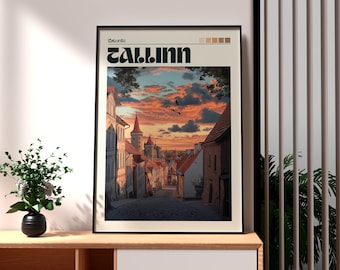 Tallinn Cityscape Print: Estonia Travel Poster