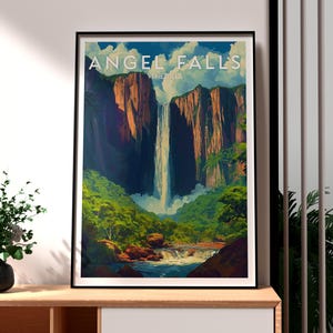 Angel Falls Travel Print - Venezuela Wall Art - South America Travel - Travel Wall Art - Angel Falls Poster - Angel Falls Wall Art Venezuela