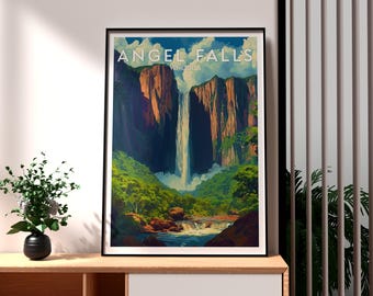 Angel Falls Venezuela Print: South America Travel Poster