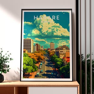 Harare Travel Print - Zimbabwe Wall Art -  Harare Poster - Zimbabwe Travel Wall Art - Africa Poster - Africa City Art - Harare Zimbabwe Art