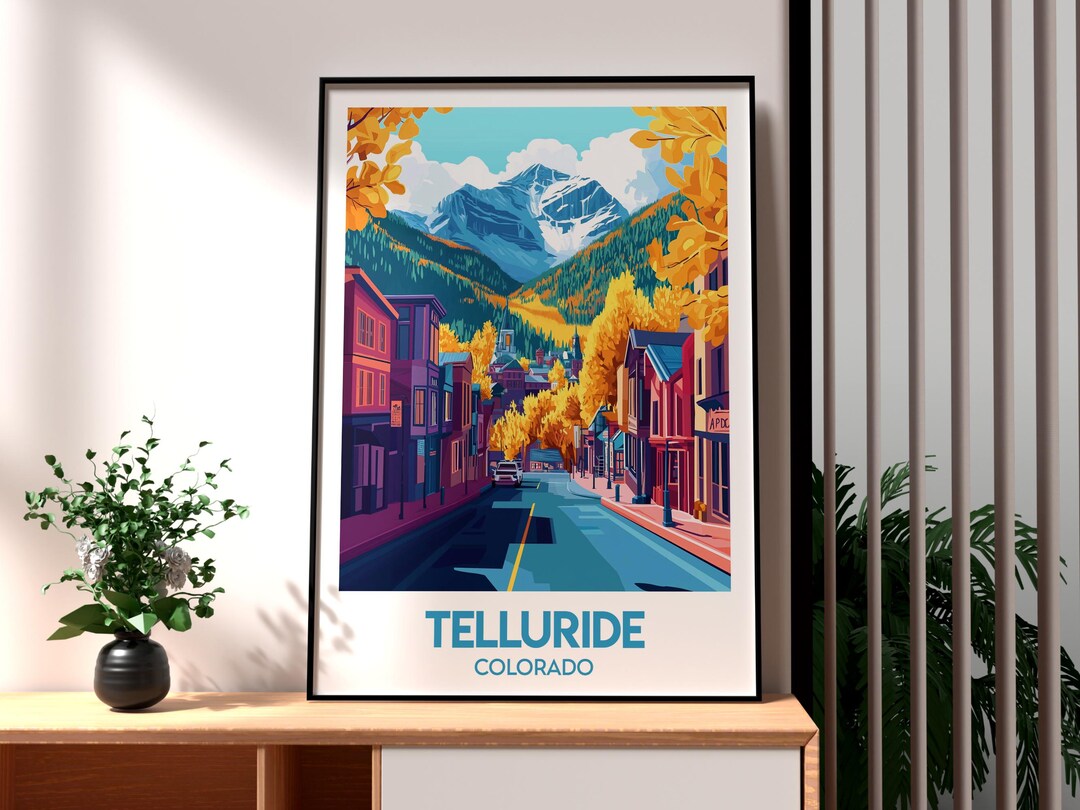 Telluride Colorado Poster: Ski Town Art Print - Etsy
