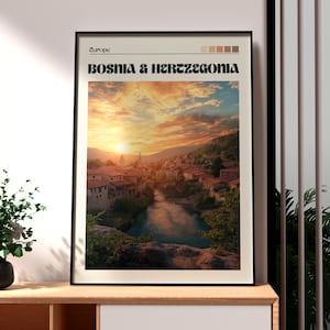 Bosnia and Herzegovina Wall Art - Mostar Poster - Neretva River - Stari Most Bridge - Bosnia Poster - Mostar Wall Art Europe Herzegovina