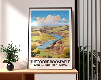Theodore Roosevelt National Park Poster: North Dakota Travel Art