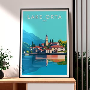Lake Orta Print - Lake Orta Wall Art - Italy Poster - Italy Wall Art - Europe Travel Poster - North Italy Poster - Lake Orta - Italian Art