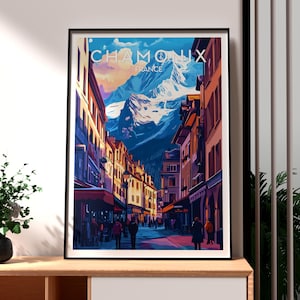 Chamonix Print - Mount Blanc Wall Art - The Alpes Travel - Travel Wall Art - France Skiing Poster - Skiing Art - French Alps - Chamonix Art