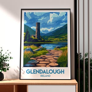 Glendalough Print - Irland Wandkunst - County Wicklow Poster - Reise Wandkunst - Glendalough Valley Wandkunst - Republik Irland Poster