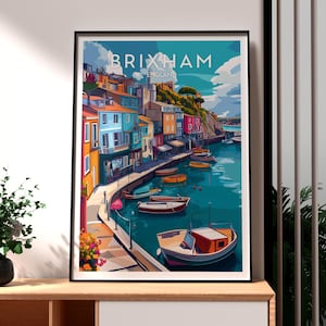 Brixham Print - Devon Wall Art -  Brixham Poster - UK Coast Wall Art - UK AONB Poster - Brixham Wall Art - Devon Poster - Brixham Coast