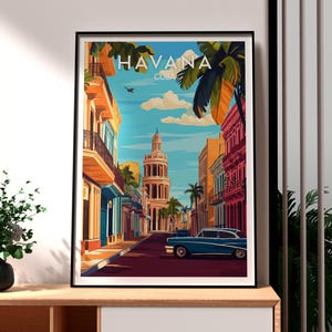 Havana Travel Print - Cuba Wall Art - Havana Poster - Cuba Travel Art - La Habana Cuba - Cuban Wall Art - Havana Cuba Print - Cuba Print