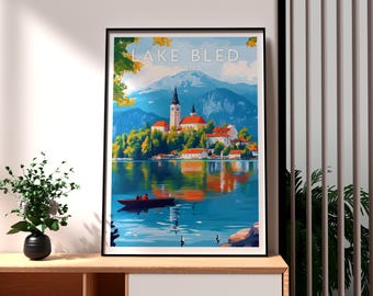 Lake Bled Slovenia Art Print: Europe Travel Poster