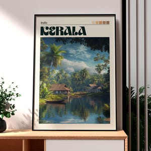 Kerala Travel Print - India Wall Art - India Art - Kerala Poster - Kerala Backwaters - India Print - Gift for Traveller - South India Kochi