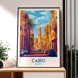 Cairo Poster - Egypt Travel Poster - The Pyramids Art - Egypt Print - Cairo City Print - Egypt Wall Art - Egypt Poster - Cairo City Art