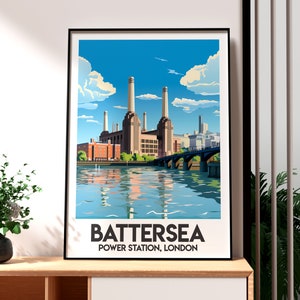 Battersea Power Station Print - London Wall Art - London Poster - Travel Wall Art - Battersea London Poster - Gift for Traveller - UK Art