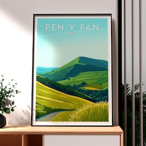 Pen Y Fan Print - Wales Wall Art - Brecon Beacons - Pen y Fan Poster - UK Countryside Art - Gift for Traveller - Wales Nature Poster Hiking