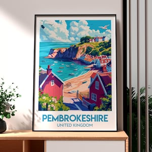 Pembrokeshire Print - Wales Wall Art - Pembrokeshire National Park - UK Countryside Art - Gift for Traveller - Wales Nature Poster - Welsh