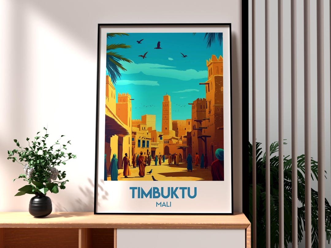 Timbuktu Travel Print - Mali Wall Art - Timbuktu Poster - Mali Travel Wall Art - Africa Poster ...