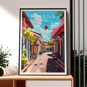 Penang Print - Malaysia Wall Art - Penang Poster - Penang Island Wall Art - Malaysia Poster - George Town Poster - Malaysia Art Decor