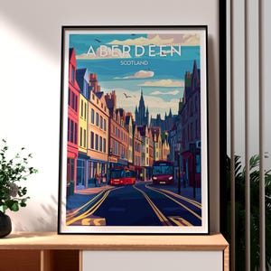 Impression d&#39;Aberdeen - art mural Ecosse - affiche de la ville d&#39;Aberdeen - art mural Royaume-Uni - cadeau pour voyageur - impression Ecosse - art de la ville d&#39;Aberdeen - Ecosse