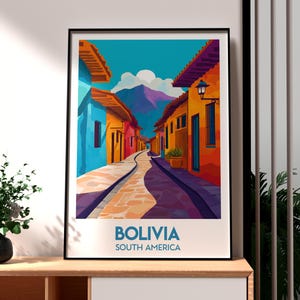 Bolivia Poster - Bolivia Art - Bolivia Travel Print - Bolivia Wall Art - The Andes Travel Print - Backpacking Poster - South America Art